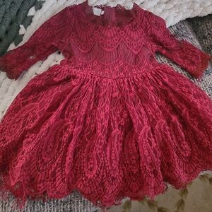 Elegant Red Lace Dress